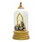 Contemporary Home Living 10.5" White and Gold Pre-Lit White and Gold Glittering Nativity Snow Globe